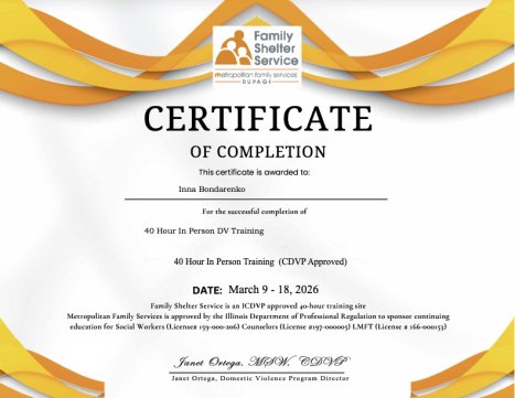 DV certification
